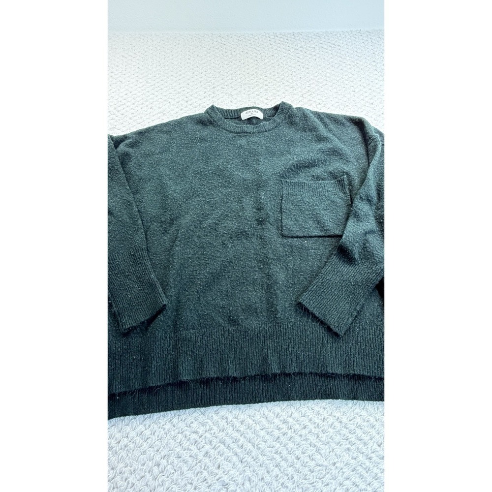 Zenana Women's Long Sleeve Sweater Pullover Size XL Forest Green Crew Neck